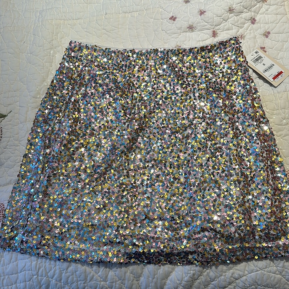 NWT multicolored, Sequin mini skirt